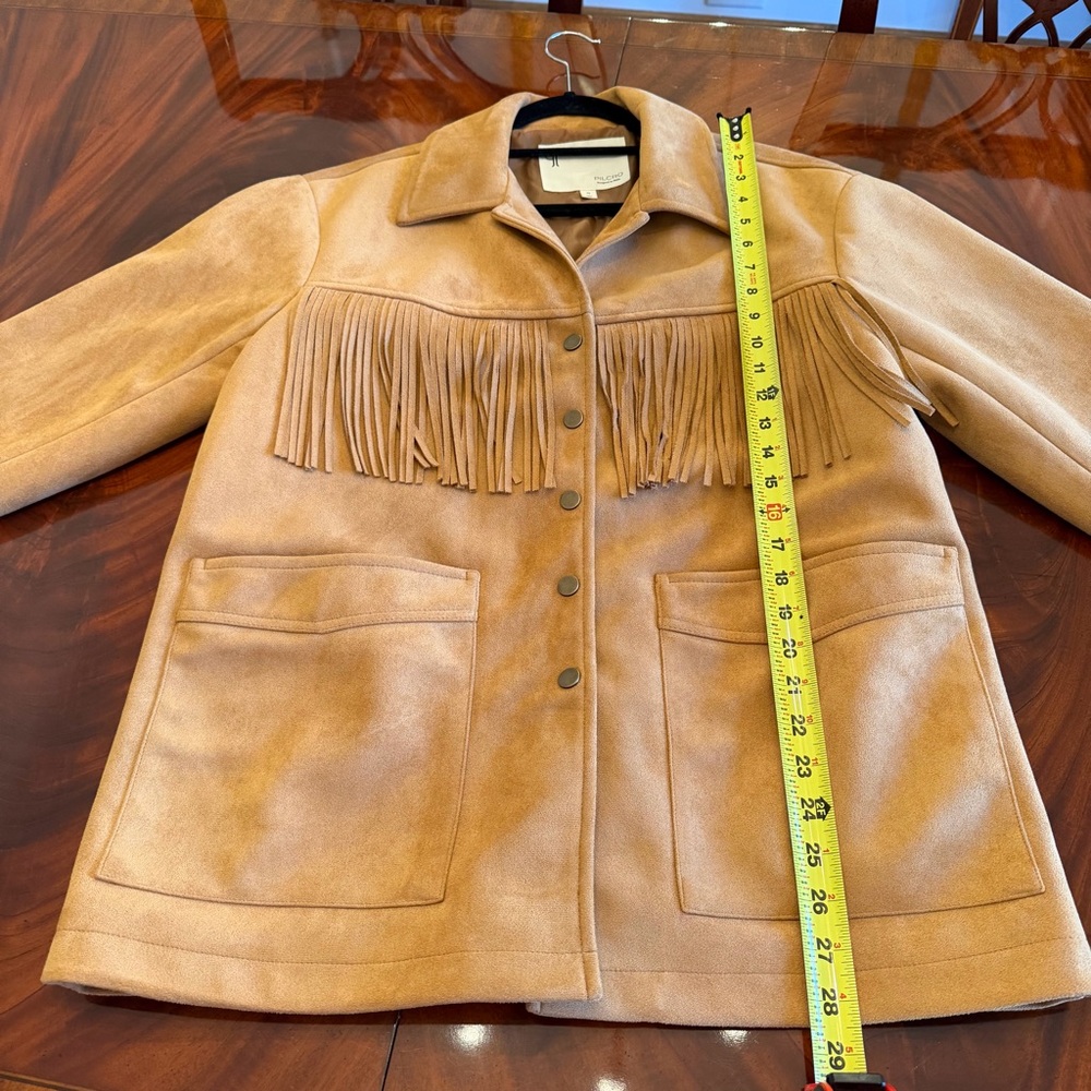 NEW Anthropologie Pilcro Western Fringe Jacket Honey XS - Picture 9 of 11